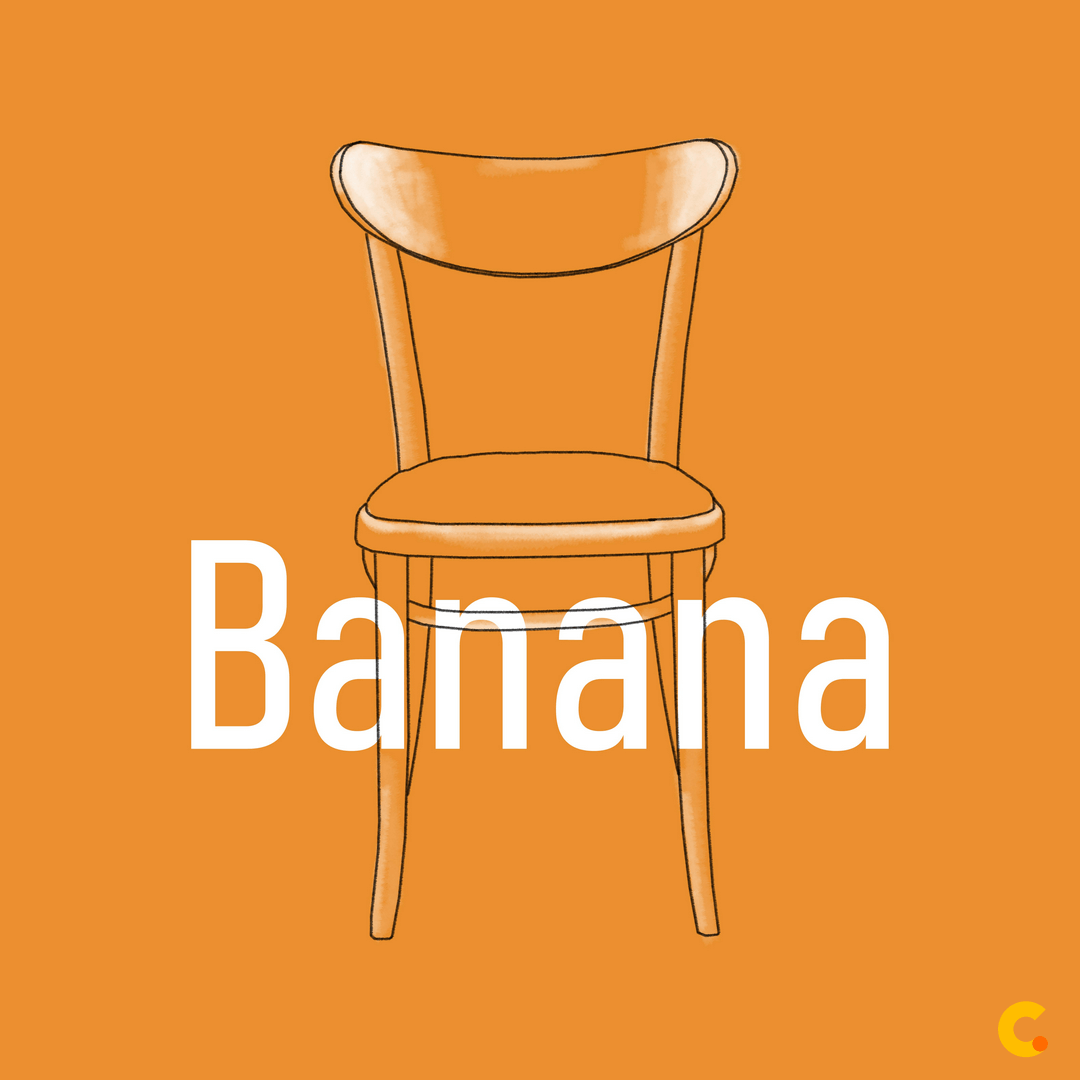 židle banána ilustrace